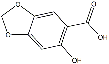 6-hydroxy-2H-1,3-benzodioxole-5-carboxylic acid Struktur