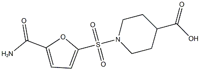 1-{[5-(aminocarbonyl)-2-furyl]sulfonyl}piperidine-4-carboxylic acid Struktur