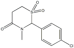 2-(4-chlorophenyl)-3-methyl-1$l^{6},3-thiazinane-1,1,4-trione Struktur