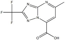 5-methyl-2-(trifluoromethyl)-[1,2,4]triazolo[1,5-a]pyrimidine-7-carboxylic acid Struktur