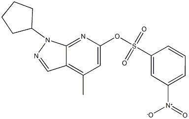 1-CYCLOPENTYL-4-METHYL-1H-PYRAZOLO[3,4-B]PYRIDIN-6-YL 3-NITROBENZENESULFONATE Struktur