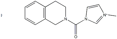 1-(3,4-dihydroisoquinolin-2(1H)-ylcarbonyl)-3-methyl-1H-imidazol-3-ium iodide Struktur