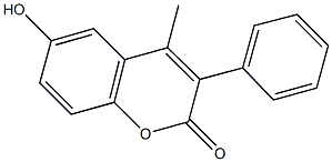 6-hydroxy-4-methyl-3-phenyl-2H-chromen-2-one Struktur