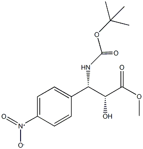 methyl (2R,3S)-3-[(tert-butoxycarbonyl)amino]-2-hydroxy-3-(4-nitrophenyl)propanoate Struktur