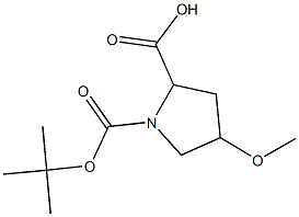 1-(tert-butoxycarbonyl)-4-methoxypyrrolidine-2-carboxylic acid Struktur