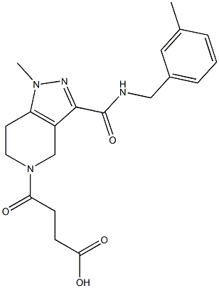 4-(1-methyl-3-{[(3-methylbenzyl)amino]carbonyl}-1,4,6,7-tetrahydro-5H-pyrazolo[4,3-c]pyridin-5-yl)-4-oxobutanoic acid Struktur