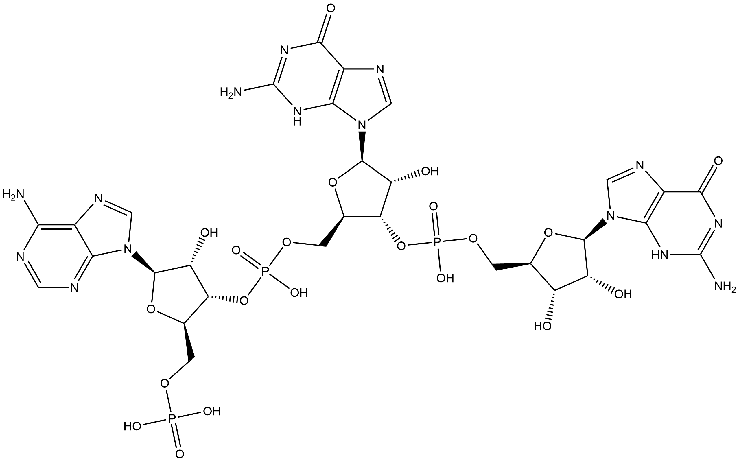 5′-Adenylic acid, guanylyl-(5′→3′)-guanylyl-(5′→3′)- (ZCI) Structure