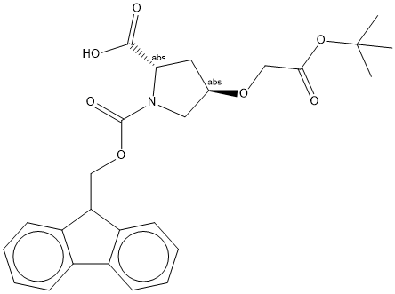 (2S,4R)-1-(((9H-fluoren-9-yl)methoxy)carbonyl)-4-(2-(tert-butoxy)-2-oxoethoxy)pyrrolidine-2-carboxylic acid Struktur