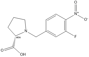 (3-fluoro-4-nitrobenzyl)-L-proline Struktur