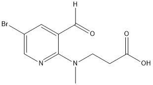 3-((5-bromo-3-formylpyridin-2-yl)(methyl)amino)propanoic acid Struktur