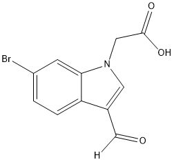 2-(6-bromo-3-formyl-1H-indol-1-yl)acetic acid Struktur