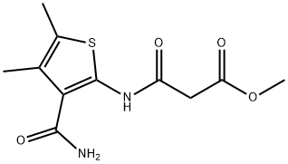 methyl 3-{[3-(aminocarbonyl)-4,5-dimethyl-2-thienyl]amino}-3-oxopropanoate Struktur