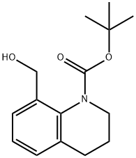 1(2H)-Quinolinecarboxylic acid, 3,4-dihydro-8-(hydroxymethyl)-, 1,1-dimethylethyl ester Struktur