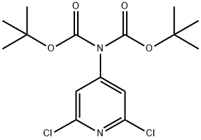 tert-butyl 4-((tert-butoxycarbonyl)amino)-2,6-dichloronicotinate Struktur