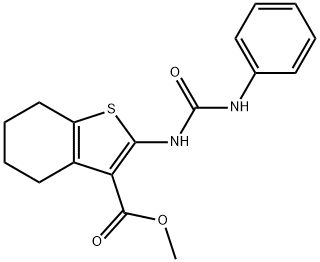 methyl 2-[(anilinocarbonyl)amino]-4,5,6,7-tetrahydro-1-benzothiophene-3-carboxylate Struktur