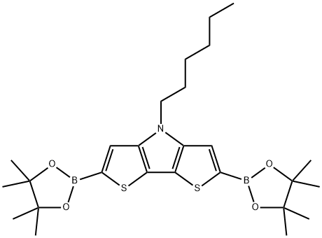 4-hexyl-2,6-bis(4,4,5,5-tetramethyl-1,3,2-dioxaborolan-2-yl)-4H-dithieno[3,2-b:2',3'-d]pyrrole Struktur