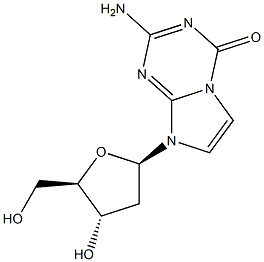 2-Amino-8-(2-deoxy-b-D-ribofuranosyl)-imidazo[1,2-a]-1,3,5-triazin-4(8H)-one Struktur