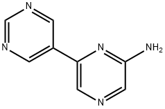 2-Amino-6-(5-pyrimidyl)pyrazine Struktur