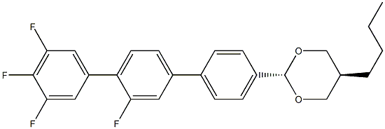 trans-5-butyl-2-(3',3'',4'',5''-tetrafluoro-1,1':4',1''-terphenyl-4-yl)-1,3-dioxane Struktur