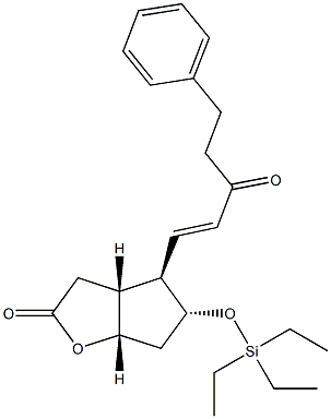 (3aR,4R,5R,6aS)-hexahydro-5-Triethyl silyloxy-4-((E)-3-oxo-5-phenylpent-1-enyl)cyclopenta[b]furan-2-one. Struktur