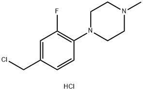 1-[4-(chloromethyl)-2-fluorophenyl]-4-methylpiperazine Struktur