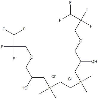 N,N'-bis[2-hydroxy-3-(2,2,3,3-tetrafluoropropoxy)propyl]-N,N,N',N'-tetramethylethane-1,2-diaminium dichloride Struktur