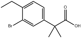 2-(3-bromo-4-ethylphenyl)-2-methylpropanoic acid Struktur