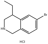 6-Bromo-4-ethyl-1,2,3,4-tetrahydroisoquinoline hydrochloride Struktur