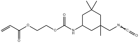 2-({[3-(isocyanatomethyl)-3,5,5-trimethylcyclohexyl]carbamoyl}oxy)ethyl prop-2-enoate Struktur