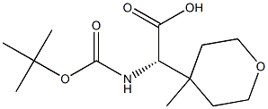 (S)-2-((tert-butoxycarbonyl)amino)-2-(4-methyltetrahydro-2H-pyran-4-yl)acetic acid Struktur