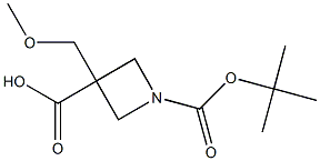 1-[(tert-butoxy)carbonyl]-3-(methoxymethyl)azetidine-3-carboxylic acid Struktur