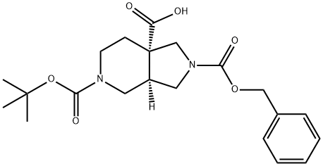 (3aR,7aS)-2-(Benzyloxycarbonyl)-5-(tert-butoxycarbonyl)octahydro-1H-pyrrolo[3,4-c]pyridine-7a-carboxylic acid Struktur