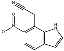 2-(6-nitro-1H-indol-7-yl)acetonitrile Struktur