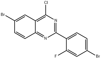 6-Bromo-2-(4-bromo-2-fluorophenyl)-4-chloroquinazoline Struktur