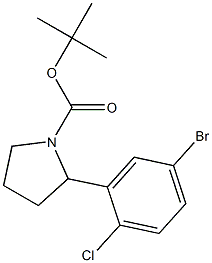 tert-butyl 2-(5-bromo-2-chlorophenyl)pyrrolidine-1-carboxylate Struktur