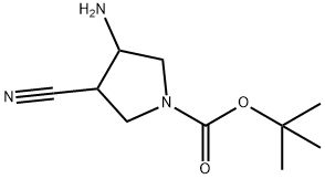 tert-butyl 3-amino-4-cyanopyrrolidine-1-carboxylate Struktur