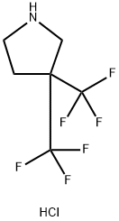 3,3-bis(trifluoromethyl)pyrrolidine hydrochloride Struktur