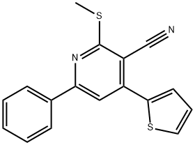 2-(methylsulfanyl)-6-phenyl-4-(2-thienyl)nicotinonitrile Struktur