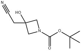 tert-butyl 3-(cyanomethyl)-3-hydroxyazetidine-1-carboxylate Struktur