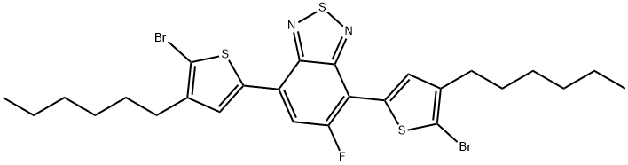 4,7-bis(5-bromo-4-hexylthiophen-2-yl)-5-fluorobenzo[c][1,2,5]thiadiazole Struktur