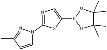 2-(3-methyl-1H-pyrazol-1-yl)-5-(4,4,5,5-tetramethyl-1,3,2-dioxaborolan-2-yl)thiazole Struktur