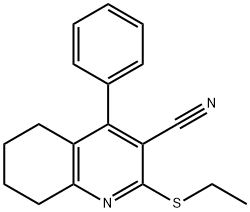 2-(ethylsulfanyl)-4-phenyl-5,6,7,8-tetrahydro-3-quinolinecarbonitrile Struktur