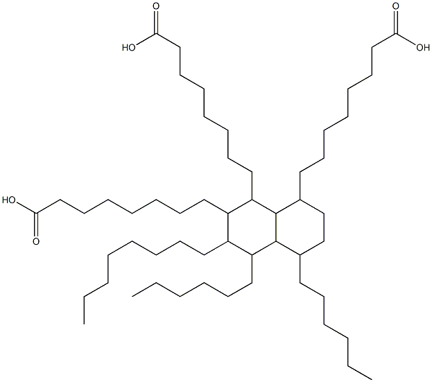 8-[7,8-bis(7-carboxyheptyl)-4,5-dihexyl-6-octyl-decahydronaphthalen-1-yl]octanoic acid Struktur