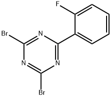 2,4-Dibromo-6-(2-fluorophenyl)-1,3,5-triazine Struktur