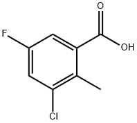 3-chloro-5-fluoro-2-methylbenzoic acid Struktur