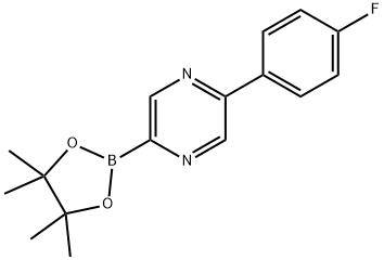 2-(4-fluorophenyl)-5-(4,4,5,5-tetramethyl-1,3,2-dioxaborolan-2-yl)pyrazine Struktur