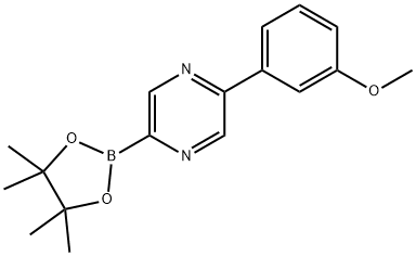 2-(3-methoxyphenyl)-5-(4,4,5,5-tetramethyl-1,3,2-dioxaborolan-2-yl)pyrazine Struktur