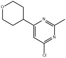 4-chloro-6-(4-tetrahydropyranyl)-2-methylpyrimidine Struktur