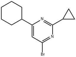 4-bromo-2-cyclopropyl-6-cyclohexylpyrimidine Struktur