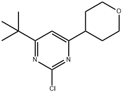 2-chloro-4-(4-tetrahydropyranyl)-6-(tert-butyl)pyrimidine Struktur